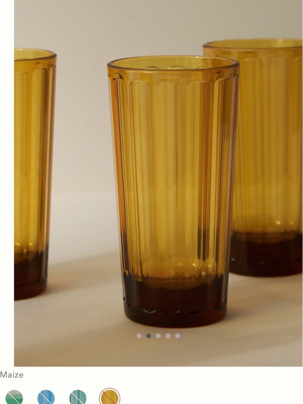 Anthropologie Lucia Acrylic Highball Glasses, Set of 4 NWT